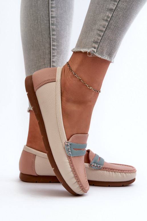 Damenmokassins aus rosafarbenem Öko-Leder Wikitara