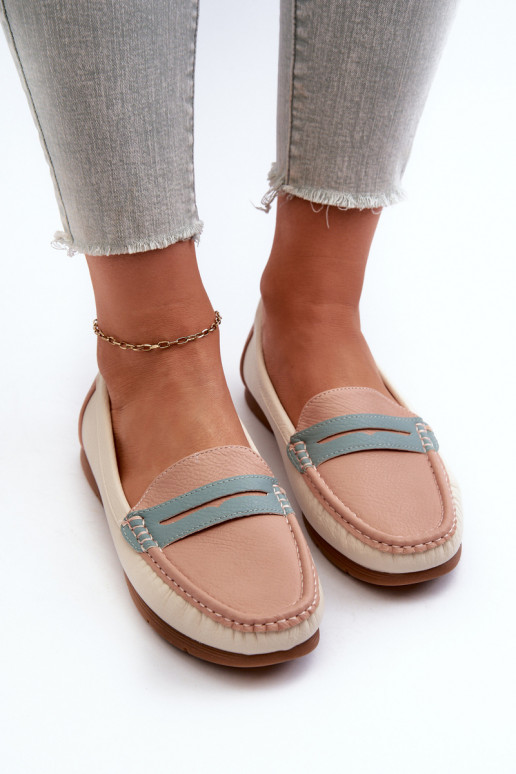 Damenmokassins aus rosafarbenem Öko-Leder Wikitara