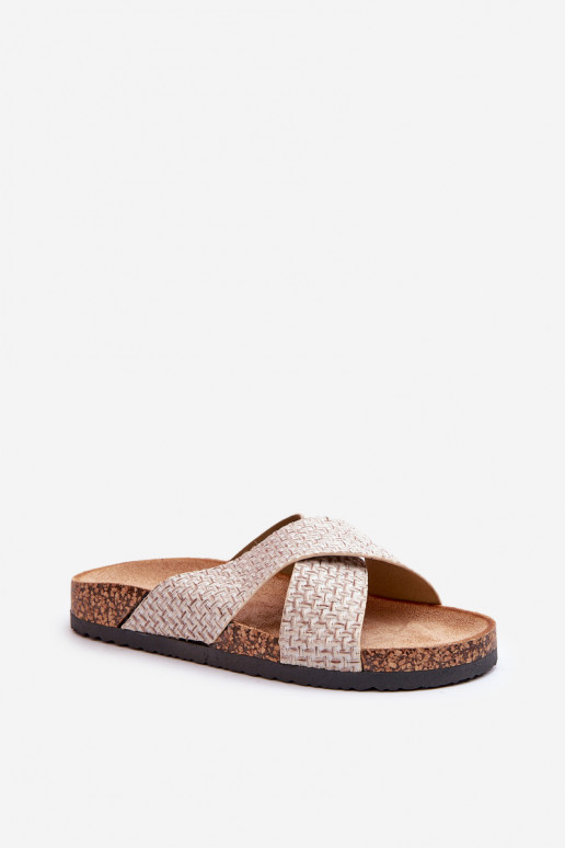 Damen-Flip-Flops mit beigem Plateau Tesolen