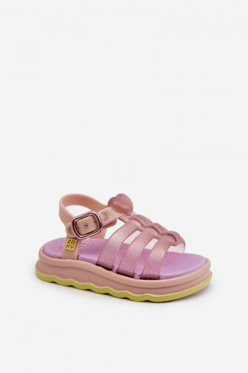 Kindersandalen mit Klebeverschlüssen NN385020 Lila Farbe 2