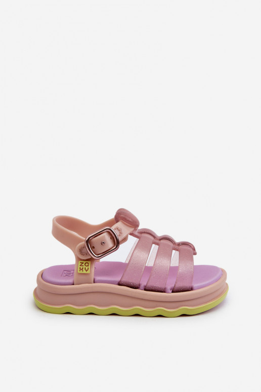 Kindersandalen mit Klebeverschlüssen NN385020 Lila Farbe