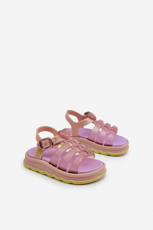Kindersandalen mit Klebeverschlüssen NN385020 Lila Farbe