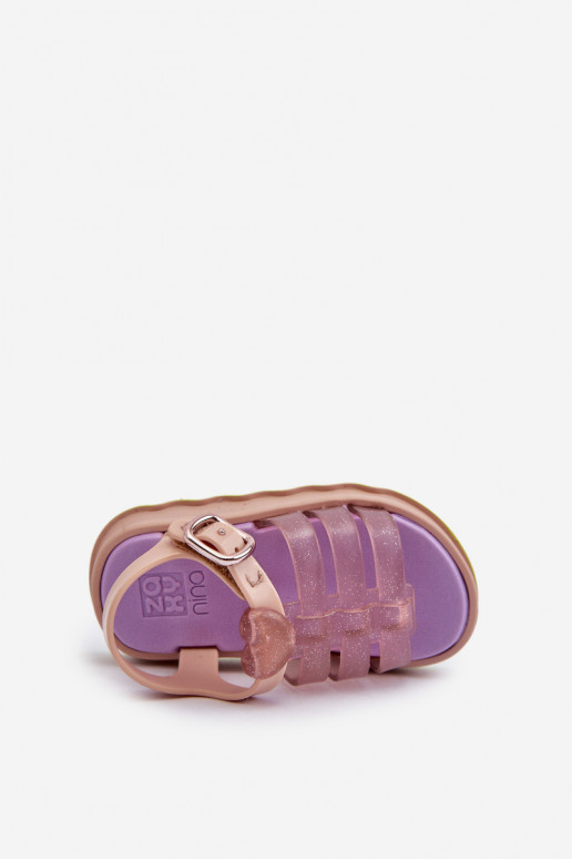 Kindersandalen mit Klebeverschlüssen NN385020 Lila Farbe