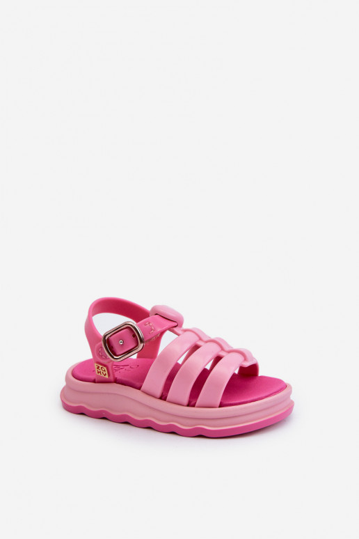 Kindersandalen mit Klebeverschlüssen NN385018 rosa Farbe