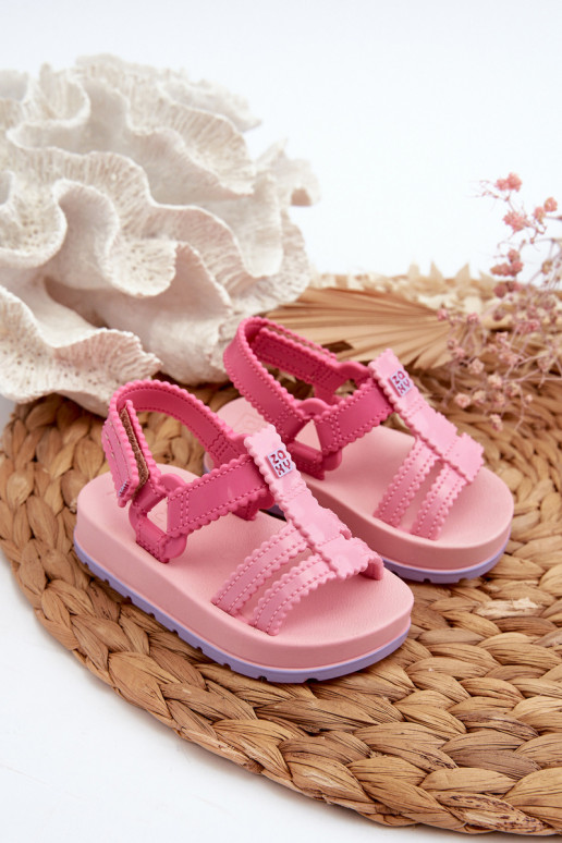 Kindersandalen mit Klebeverschlüssen LL385027 rosa