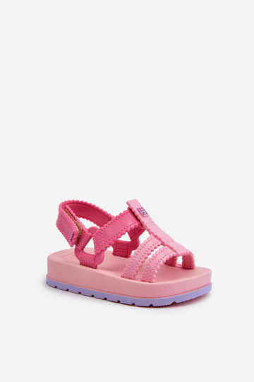 Kindersandalen mit Klebeverschlüssen LL385027 rosa 2