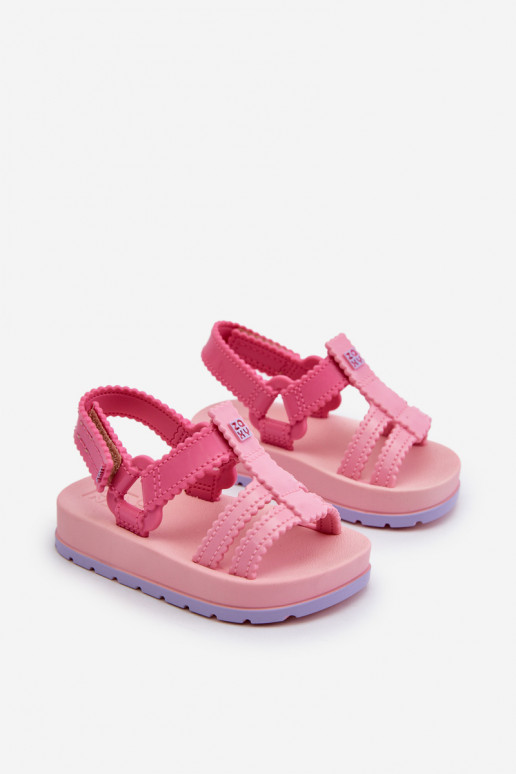 Kindersandalen mit Klebeverschlüssen LL385027 rosa