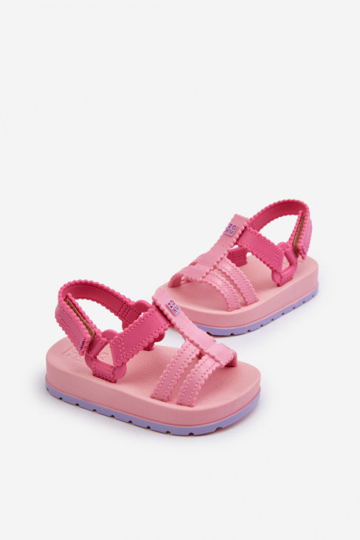 Kindersandalen mit Klebeverschlüssen LL385027 rosa