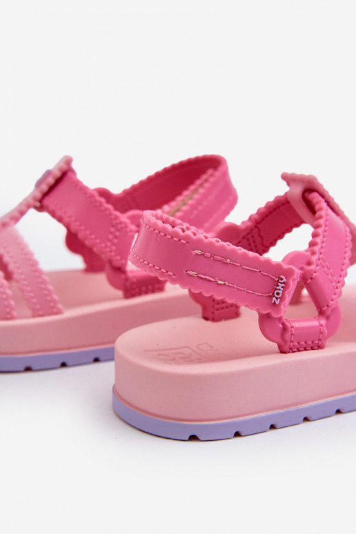 Kindersandalen mit Klebeverschlüssen LL385027 rosa