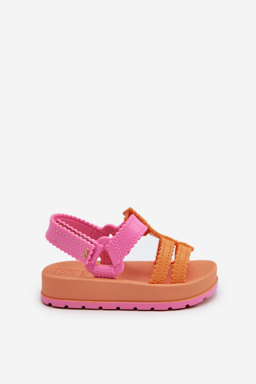 Kindersandalen mit Klebeverschlüssen LL385026 in der Farbe Orange