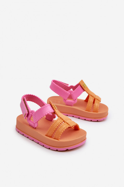 Kindersandalen mit Klebeverschlüssen LL385026 in der Farbe Orange