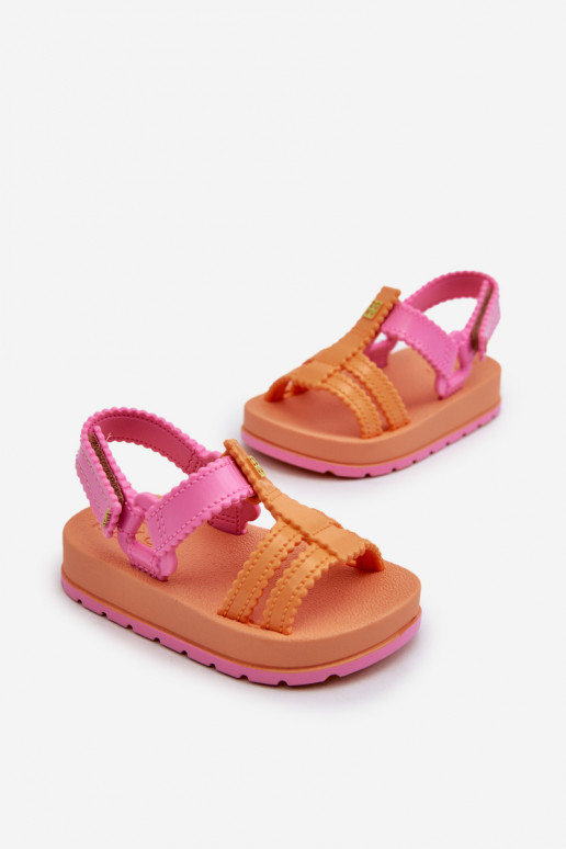 Kindersandalen mit Klebeverschlüssen LL385026 in der Farbe Orange