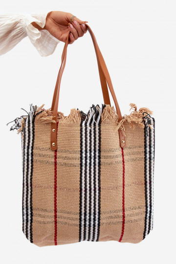 Geflochtene Handtasche/Strandtasche Braun Avon