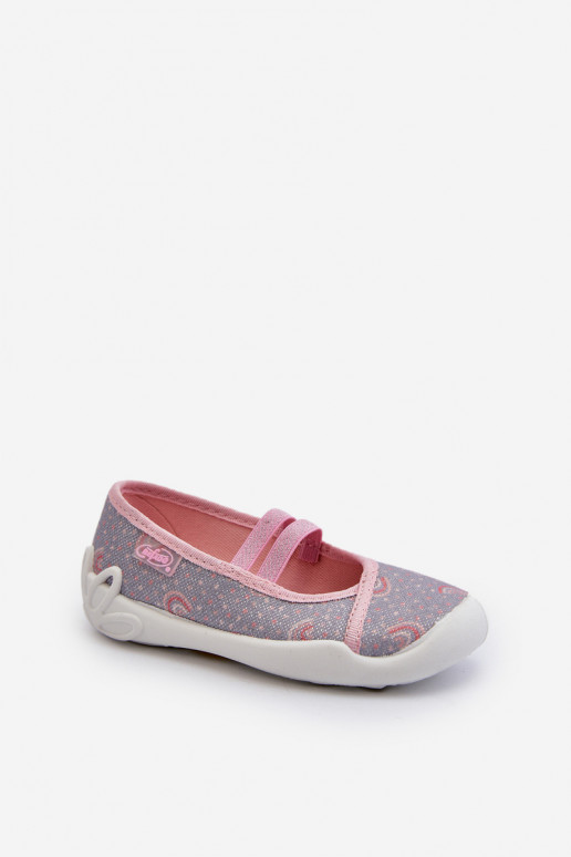 Hausschuhe Ballerinas Wir Wzorki Befado 116X328 grau-rosa Farbe Hausschuhe Ballerinas Wir Wzorki Befado 116X328 grau-rosa Farbe