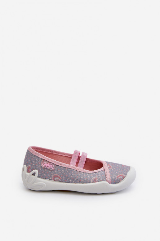 Hausschuhe Ballerinas Wir Wzorki Befado 116X328 grau-rosa Farbe Hausschuhe Ballerinas Wir Wzorki Befado 116X328 grau-rosa Farbe