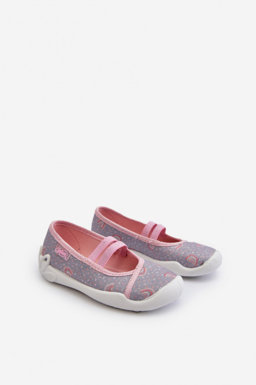 Hausschuhe Ballerinas Wir Wzorki Befado 116X328 grau-rosa Farbe Hausschuhe Ballerinas Wir Wzorki Befado 116X328 grau-rosa Farbe