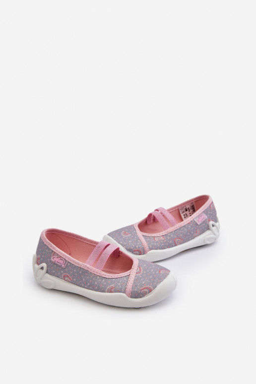 Hausschuhe Ballerinas Wir Wzorki Befado 116X328 grau-rosa Farbe Hausschuhe Ballerinas Wir Wzorki Befado 116X328 grau-rosa Farbe