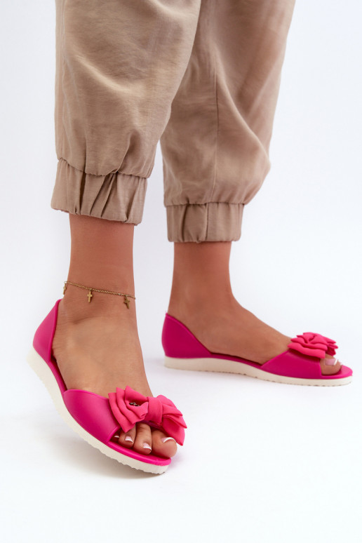 Ballerinas aus Gummi mit Bändern in rosa Farbe Georia Ballerinas aus Gummi mit Bändern in rosa Farbe Georia