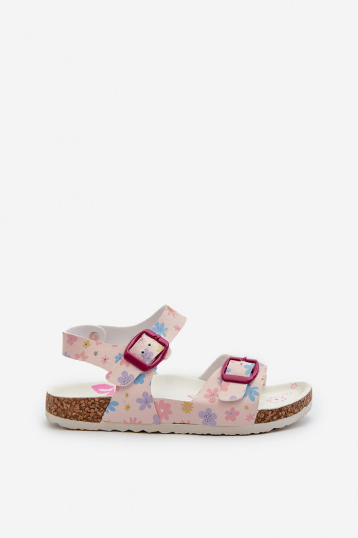 Sandalen für Kinder mit Blumen und Schnallen in der Farbe Rosa von Memoria Sandalen für Kinder mit Blumen und Schnallen in der Farbe Rosa von Memoria