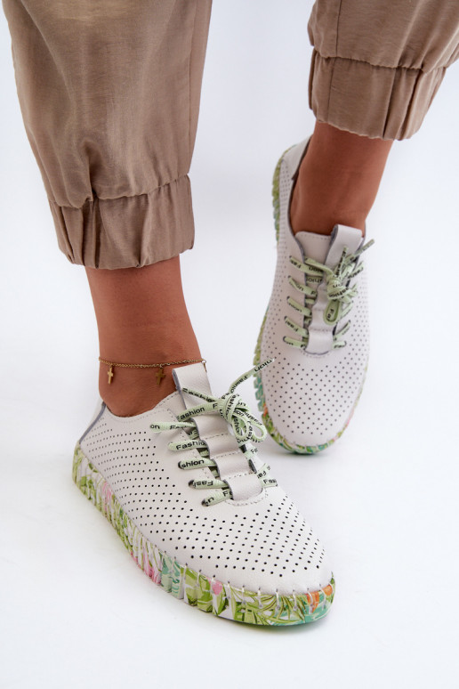 Sznurowe-Schuhe in weißem Farnalea