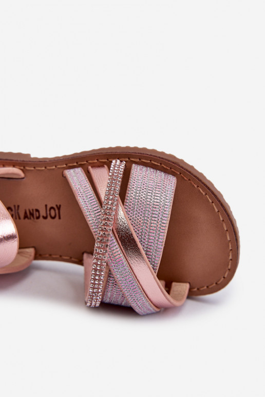 mit Glanz Kindersandalen mit Klebeverschlüssen rosa Delphina mit Glanz Kindersandalen mit Klebeverschlüssen rosa Delphina