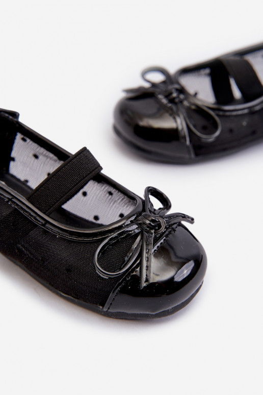 Ballerinas für Kinder mit Bändern in der Farbe Schwarz von Jellema