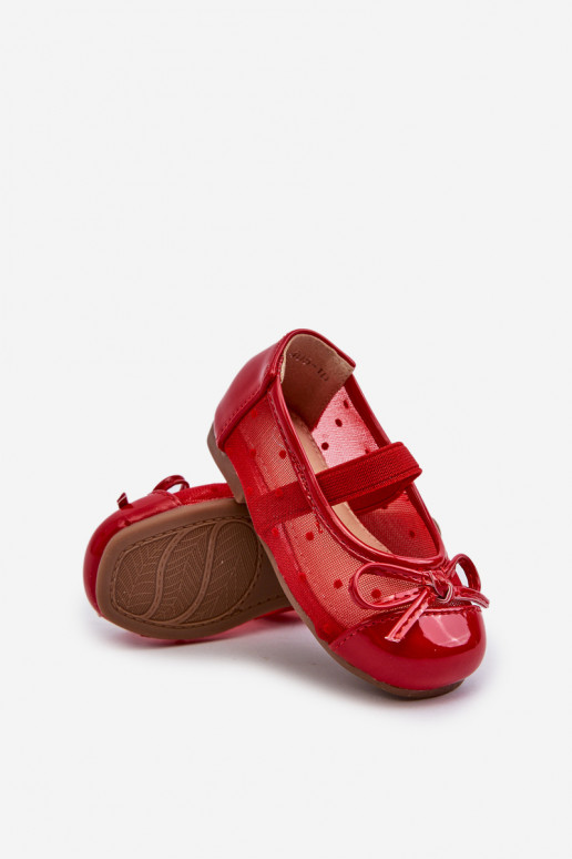 Ballerinas für Kinder mit Bändern in roter Farbe Jellema