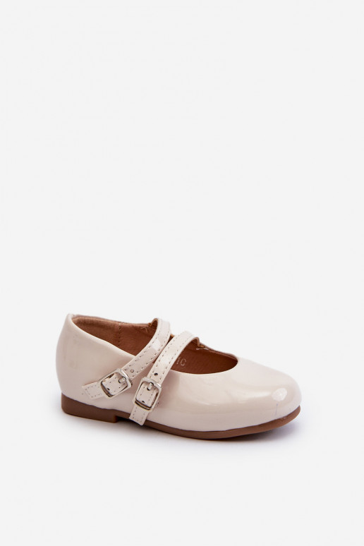 mit Lackeffekt-Ballerinas Kinder mit Trägern beige Margenis