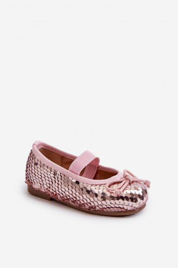 Ballerinas für Kinder Ozdobione Pekinami rosa Farbe Weries 2
