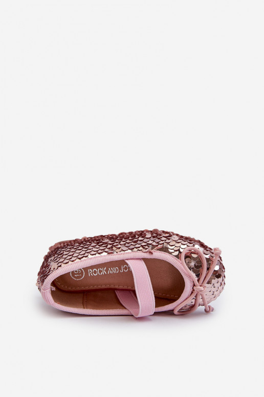Ballerinas für Kinder Ozdobione Pekinami rosa Farbe Weries