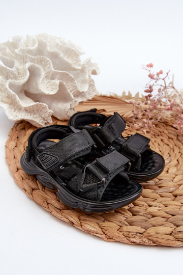 Kindersandalen mit Klebeverschlüssen in der Farbe Schwarz Orretta