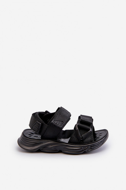 Kindersandalen mit Klebeverschlüssen in der Farbe Schwarz Orretta