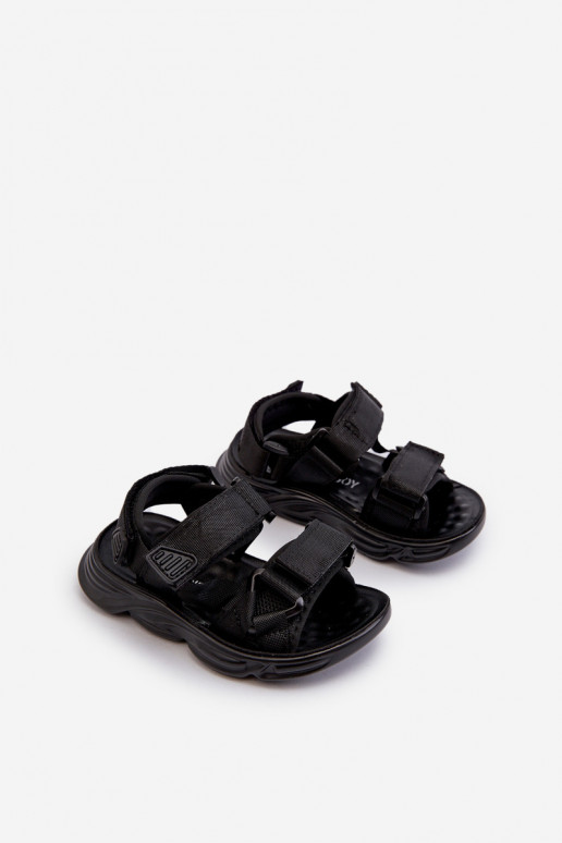 Kindersandalen mit Klebeverschlüssen in der Farbe Schwarz Orretta