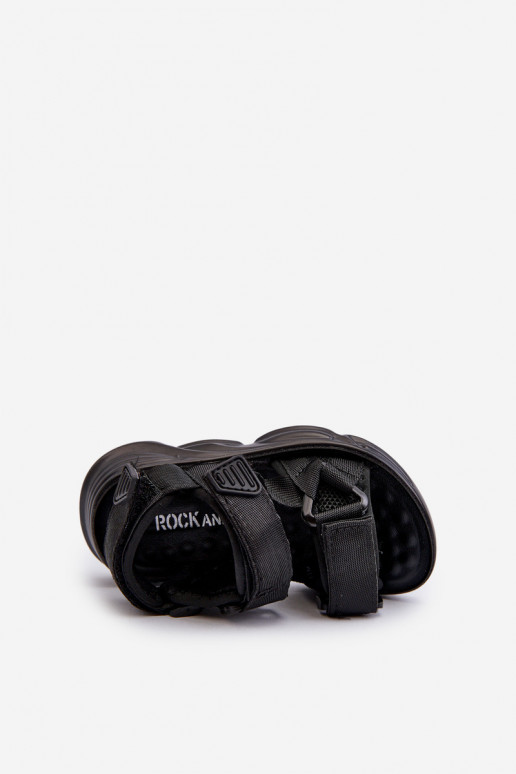 Kindersandalen mit Klebeverschlüssen in der Farbe Schwarz Orretta