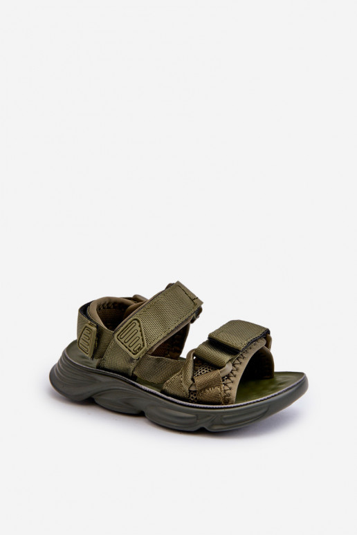 Kindersandalen mit Klebeverschlüssen in grüner Farbe Orretta