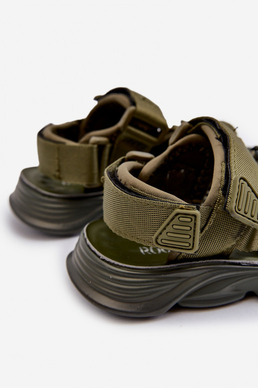 Kindersandalen mit Klebeverschlüssen in grüner Farbe Orretta