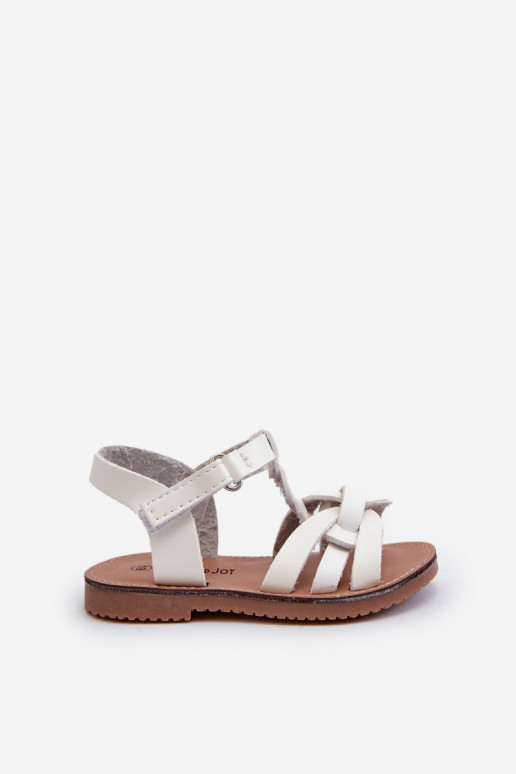 Kindersandalen mit Klebeverschlüssen in der Farbe Weiß Marimona