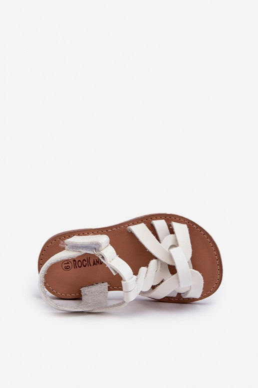 Kindersandalen mit Klebeverschlüssen in der Farbe Weiß Marimona