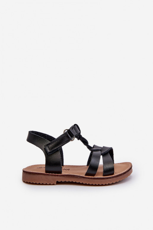 Sandalen für Kinder mit Klebeverschlüssen in der Farbe Schwarz von Sarniema