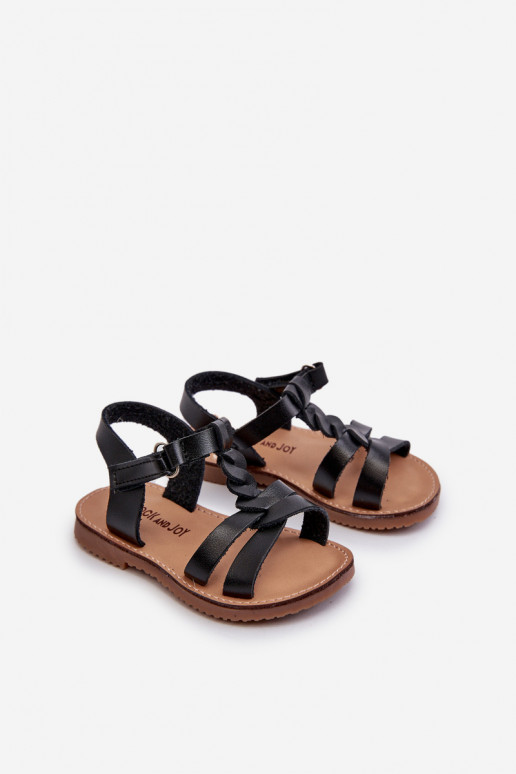 Sandalen für Kinder mit Klebeverschlüssen in der Farbe Schwarz von Sarniema