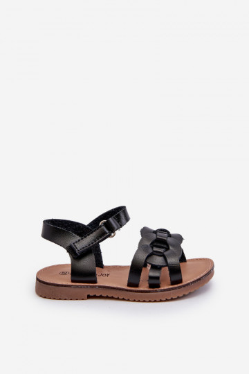 Sandalen für Kinder mit Klebeverschlüssen in der Farbe Schwarz von Venikoria 2