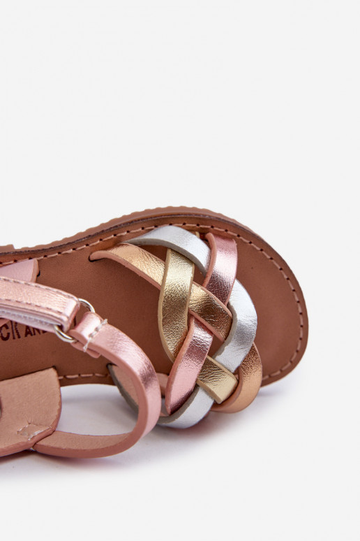 Sandalen für Kinder mit Klebeverschlüssen Z Przeplatającymi Się Paseczkami verschiedene Farben Dianttha