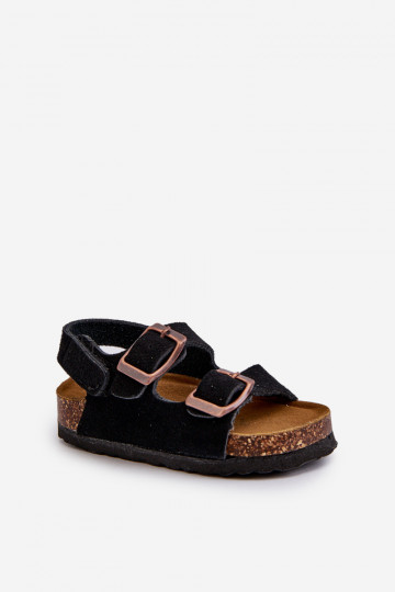 Sandalen für Kinder mit Plateausohle und Klebeverschlüssen in der Farbe Schwarz von Rorria 2