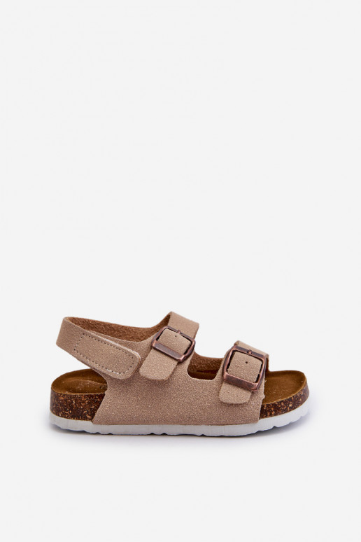 Sandale Kinder-Plateau mit Klebeverschlüssen beige Rorria