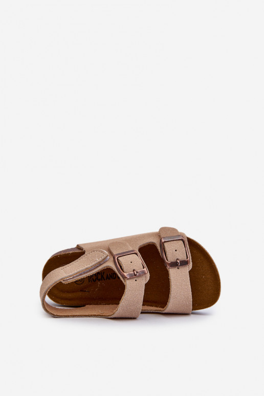 Sandale Kinder-Plateau mit Klebeverschlüssen beige Rorria