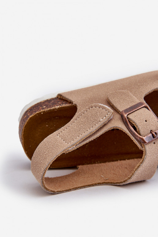 Sandale Kinder-Plateau mit Klebeverschlüssen beige Rorria