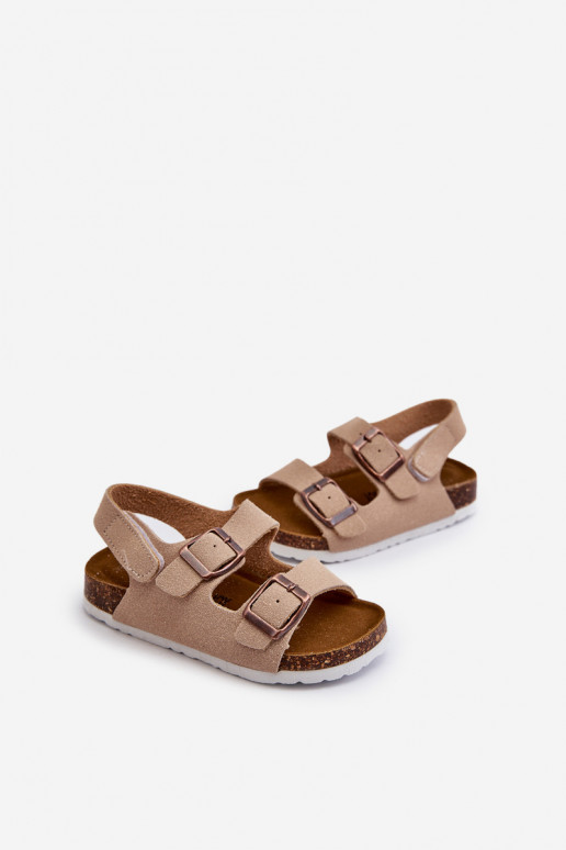 Sandale Kinder-Plateau mit Klebeverschlüssen beige Rorria