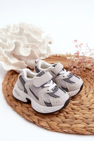 Kindersportschuhe Sneakers Modell Schuhe mit Klebeverschlüssen graue Farbe Rulagia