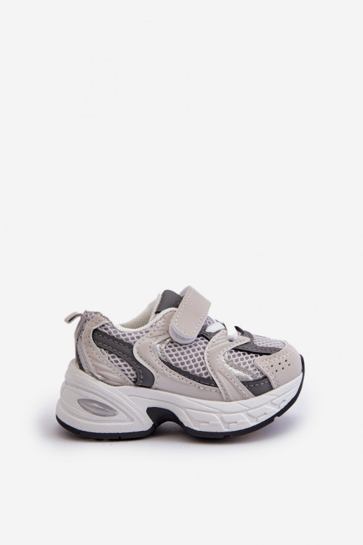 Kindersportschuhe Sneakers Modell Schuhe mit Klebeverschlüssen graue Farbe Rulagia