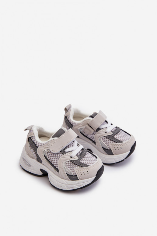Kindersportschuhe Sneakers Modell Schuhe mit Klebeverschlüssen graue Farbe Rulagia